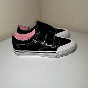 Vans Womens 7 Premium Old Skool Wrap Karina Shoes Black Buckle Skate Grunge Punk